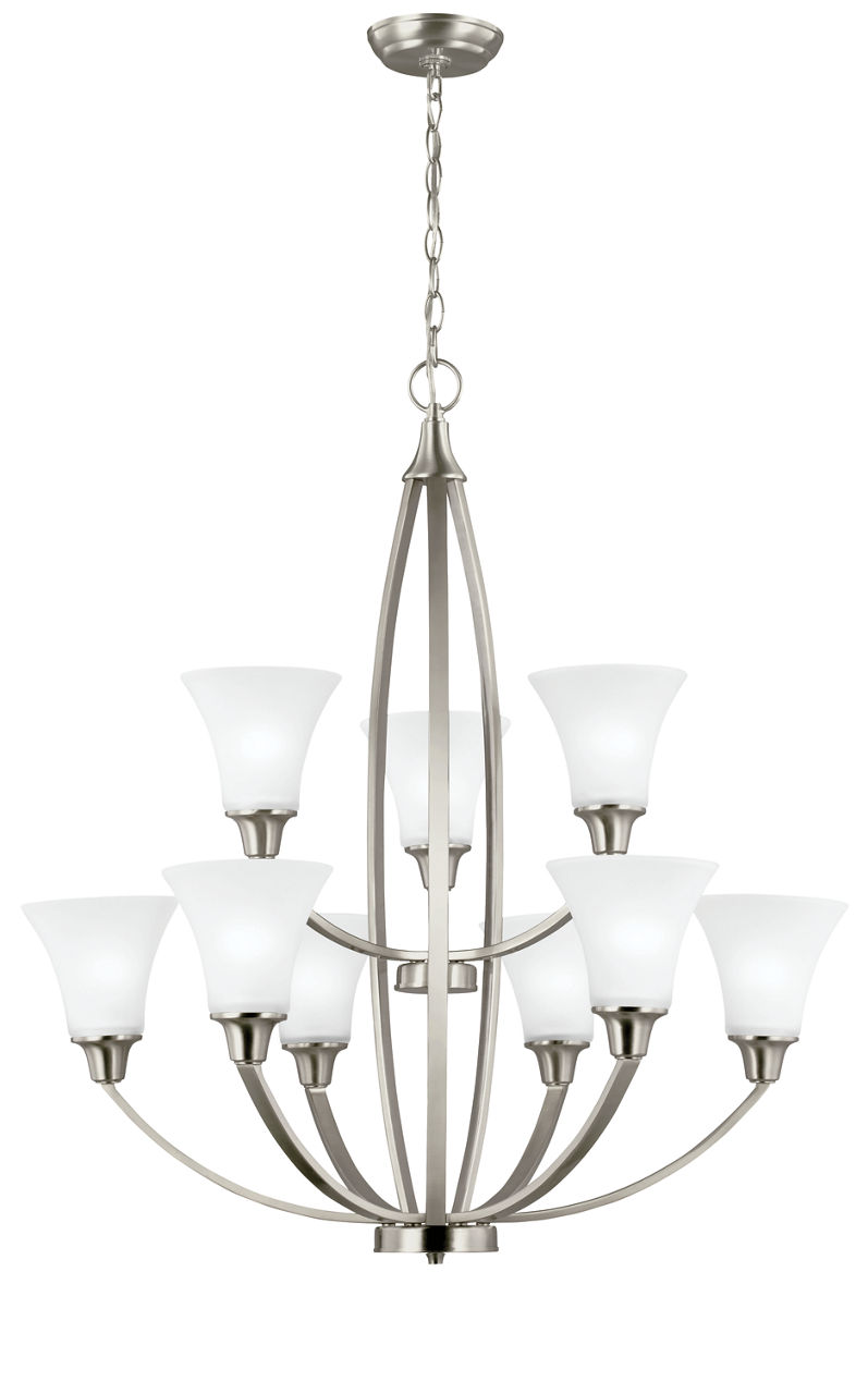 Metcalf 9-Light Chandelier in Brushed Nickel Bulb(s) Not Included