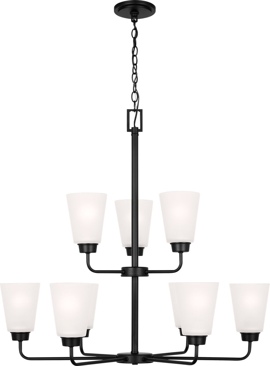 Kerrville Nine Light Chandelier Midnight Black Bulbs Inc