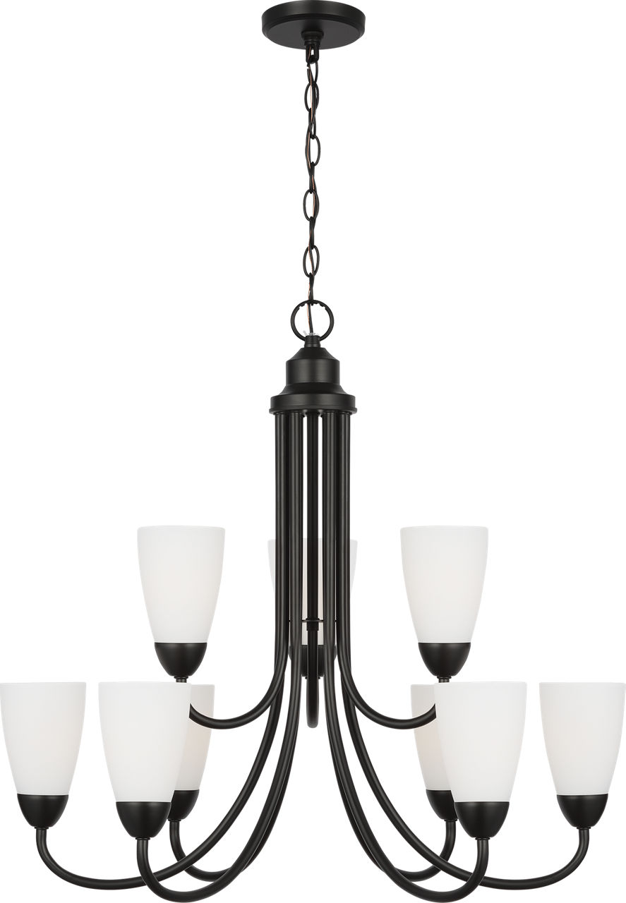 Seville Nine Light Chandelier Midnight Black Bulbs Inc