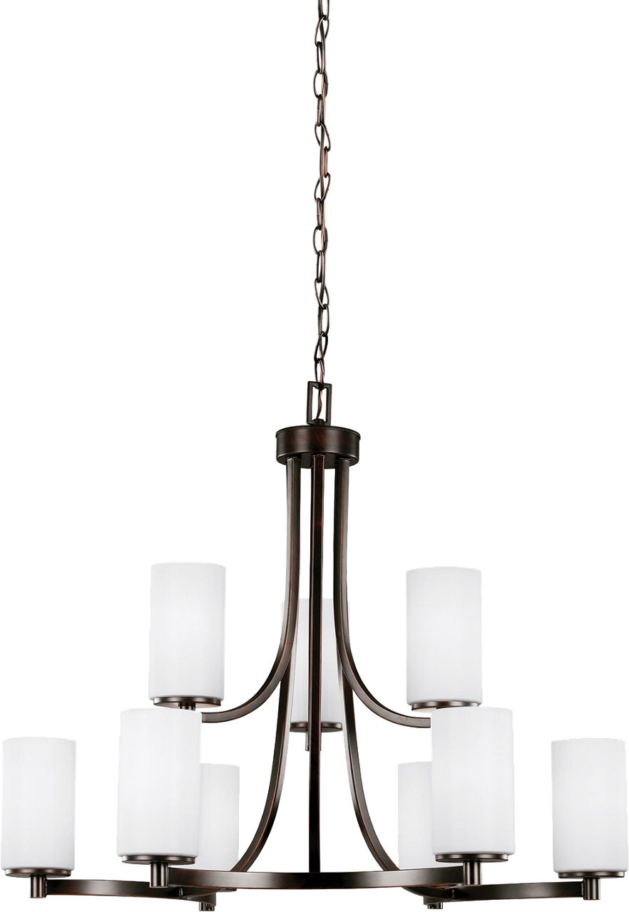 Hettinger Nine Light Chandelier Bronze Bulbs Inc