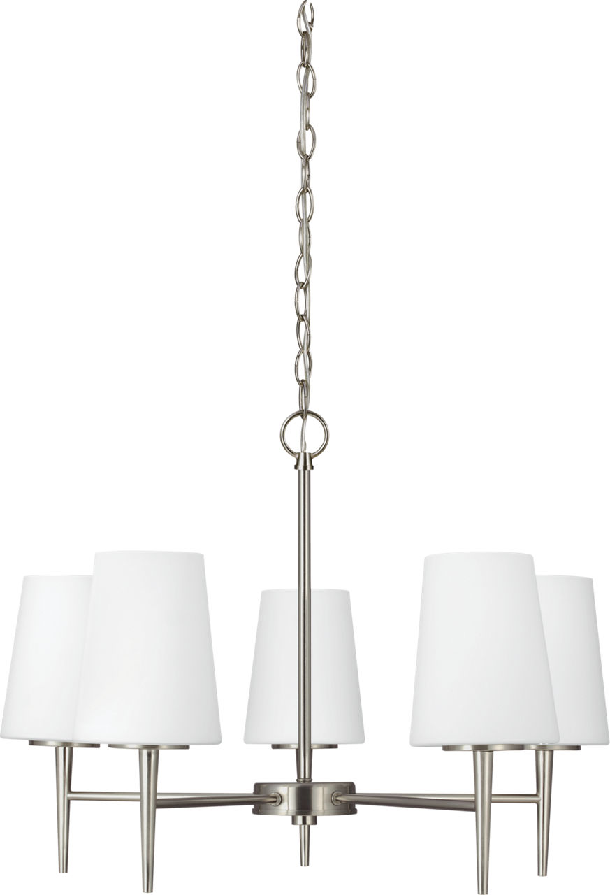 Driscoll Three Light Chandelier Brushed Nickel