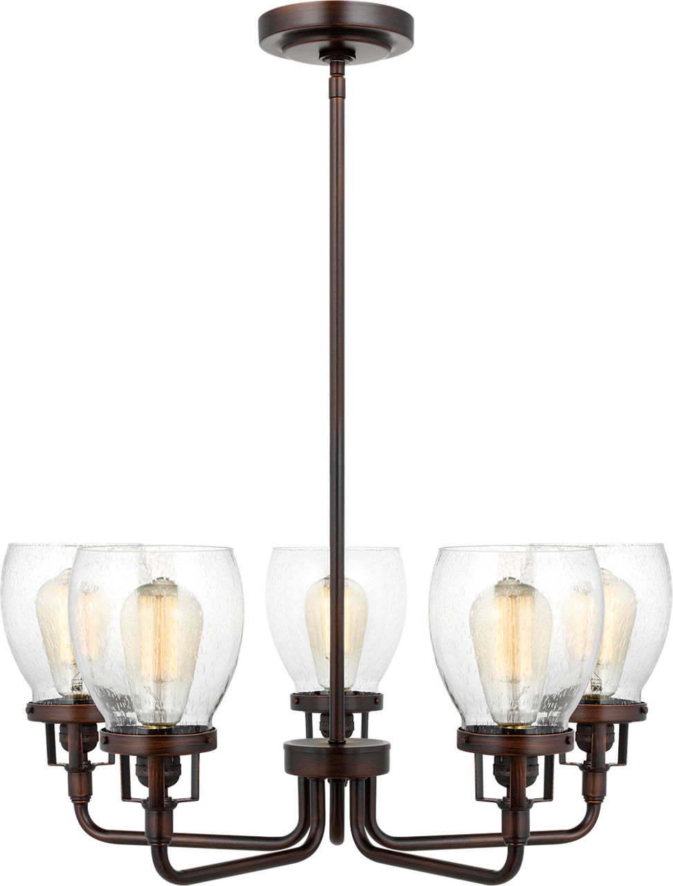 Belton Five Light Uplight Chandelier in Bronze