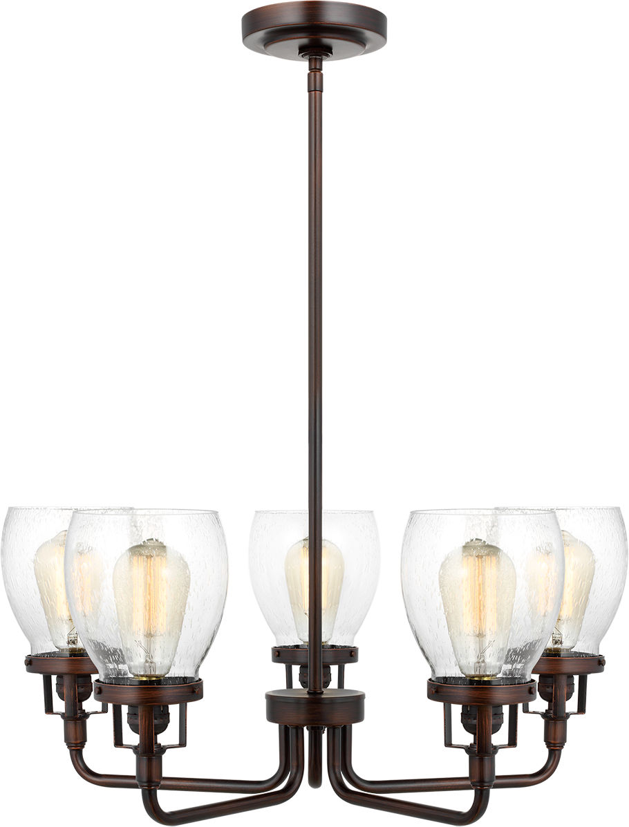 Belton Five Light Uplight Chandelier in Bronze Bulbs Included