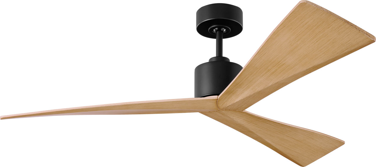 Adler 52 Ceiling Fan in Midnight Black with Natural Honey Blades