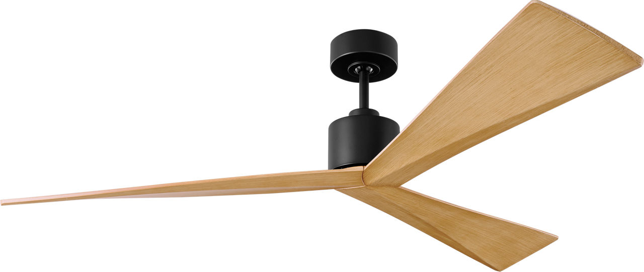 Adler 60 Ceiling Fan in Midnight Black with Natural Honey Blades