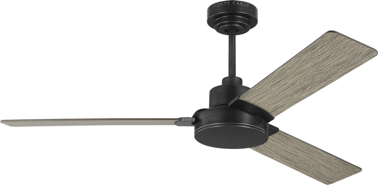 Jovie 52 Ceiling Fan in with Light Grey Weathered Oak Blades Aged Pewter