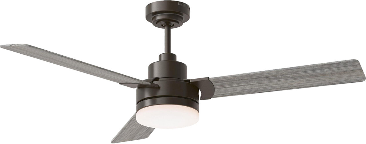 Jovie 52 LED Ceiling Fan in with Light Grey Weathered Oak Blades and Light Kit Aged Pewter
