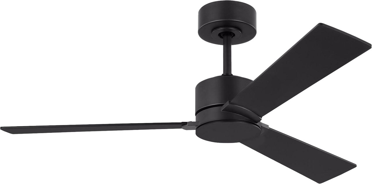 Rozzen 44 Ceiling Fan in with / American Walnut Reversible Blades Midnight Black