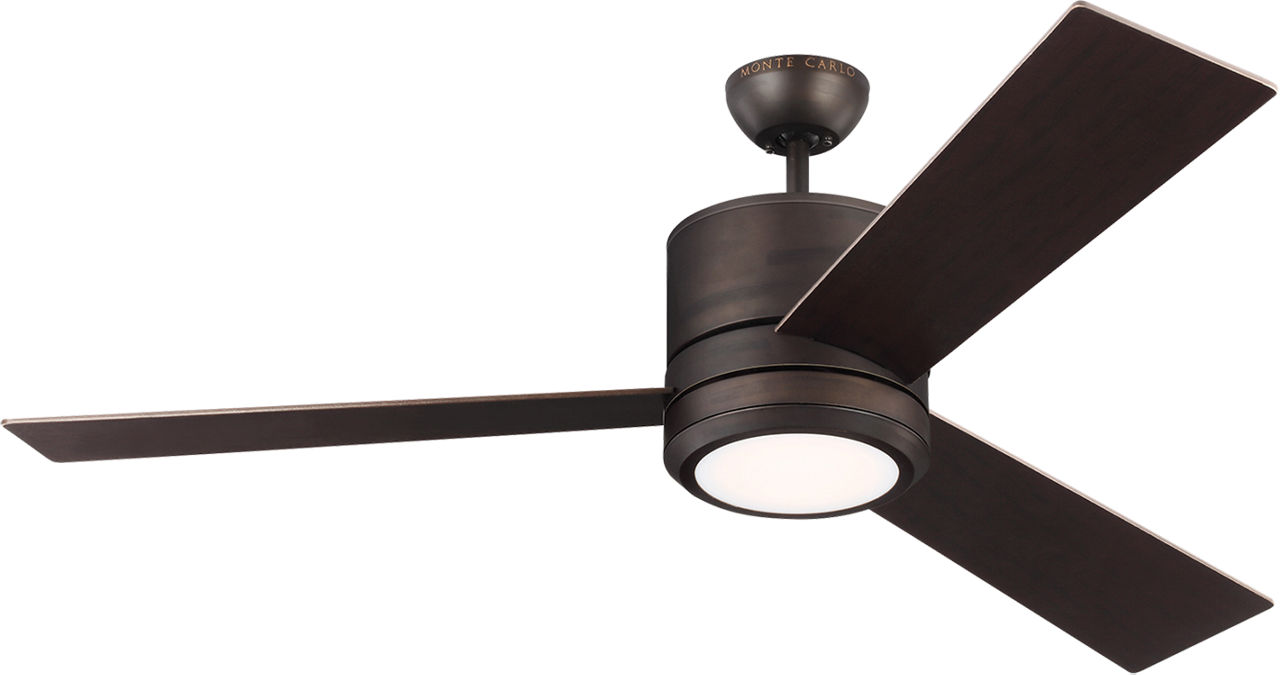 Vision 56 LED Ceiling Fan in with Bronze / American Walnut Reversible Blades and Light Kit Roman Bronze