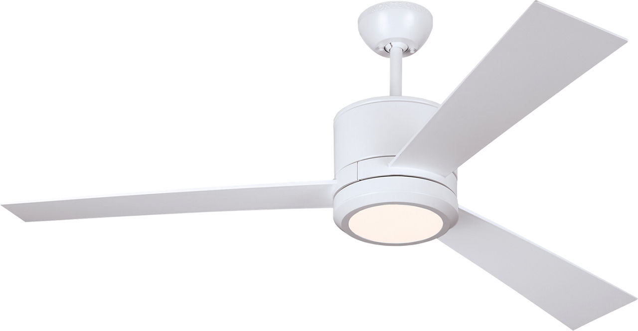 Vision 52 LED Ceiling Fan in with Blades and Light Kit Matte White