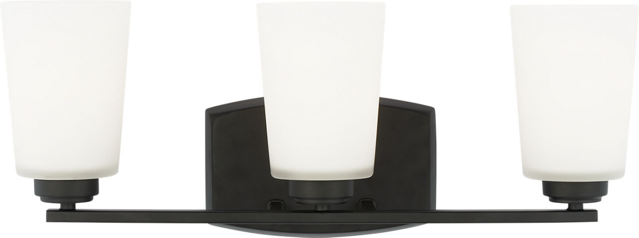 Franport Three Light Wall / Bath Sconce in Midnight Black