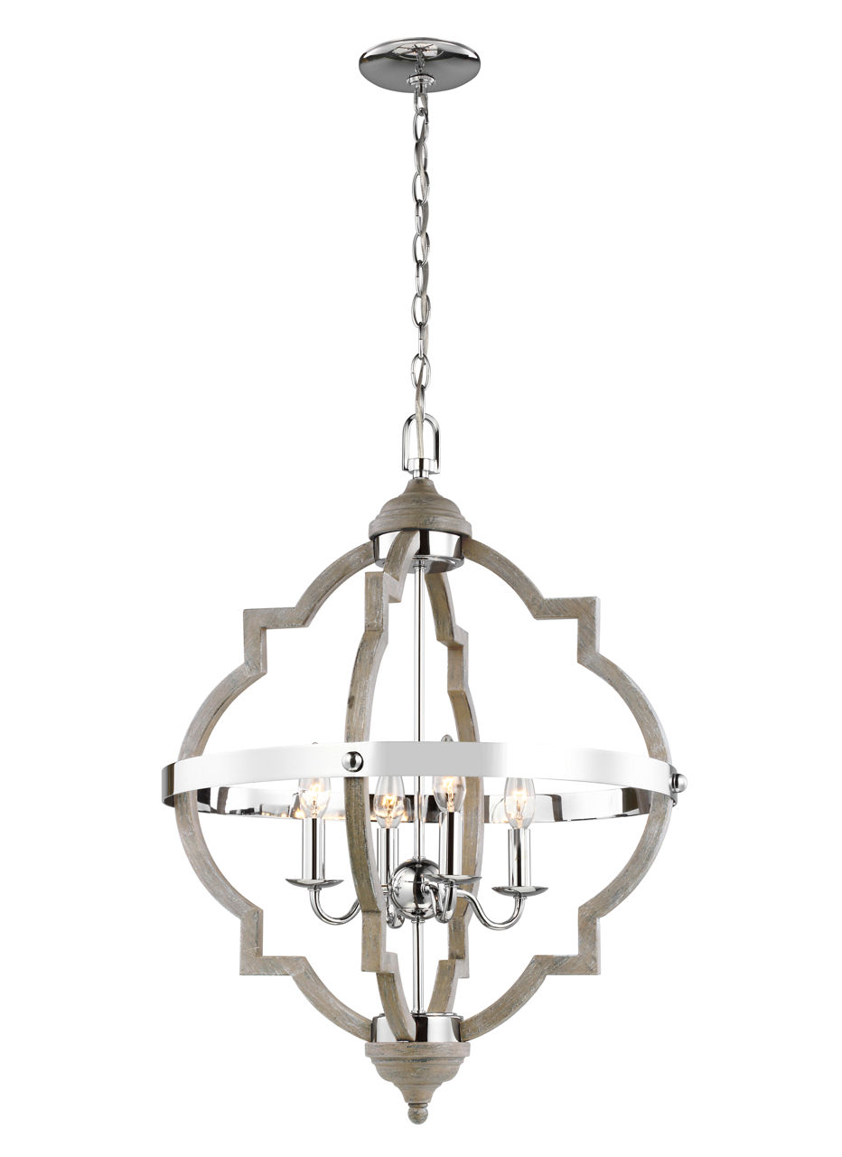 Socorro Four Light Hall / Foyer Washed Pine