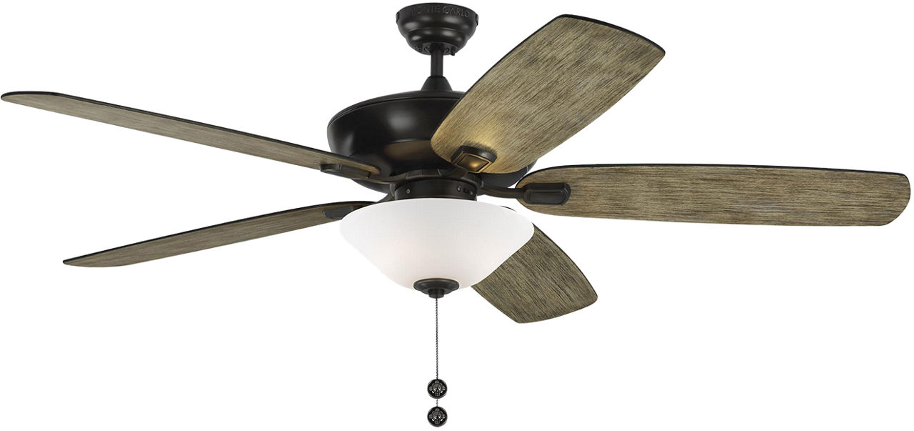 Colony 60 LED Ceiling Fan in with Light Grey Weathered Oak Blades and Bowl Light Kit Aged Pewter