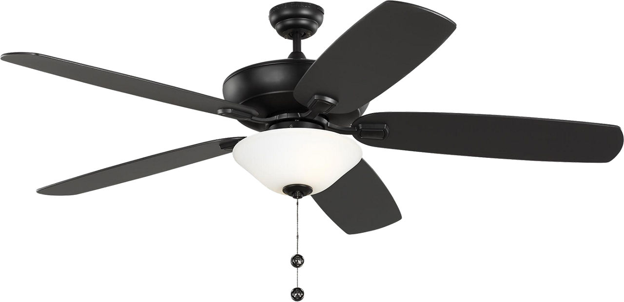 Colony 60 LED Ceiling Fan in with / American Walnut Reversible Blades and Bowl Light Kit Midnight Black