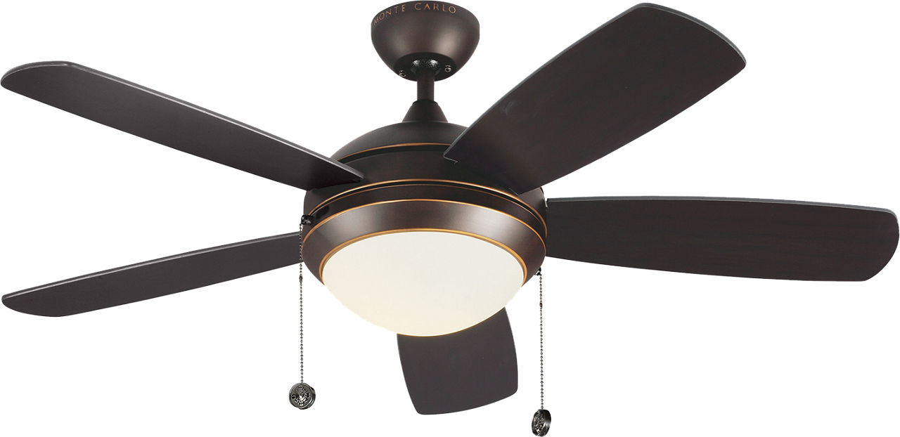 Discus Classic 44 LED Ceiling Fan in with Bronze / American Walnut Reversible Blades and Light Kit Roman Bronze