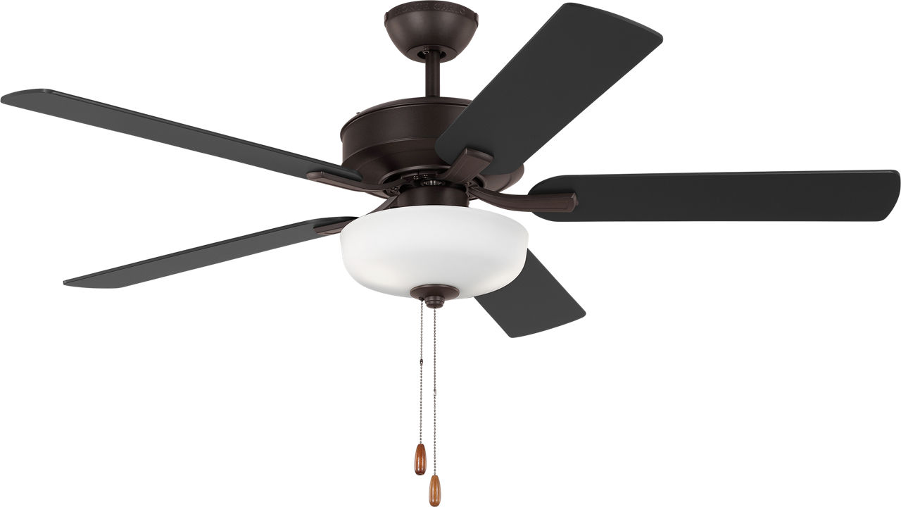 Linden DC 52 LED Ceiling Fan in with / American Walnut Reversible Blades and Bowl Light Kit Bronze