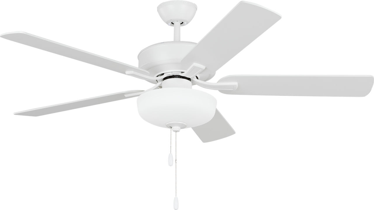 Linden DC 52 LED Ceiling Fan in with Blades and Bowl Light Kit Matte White
