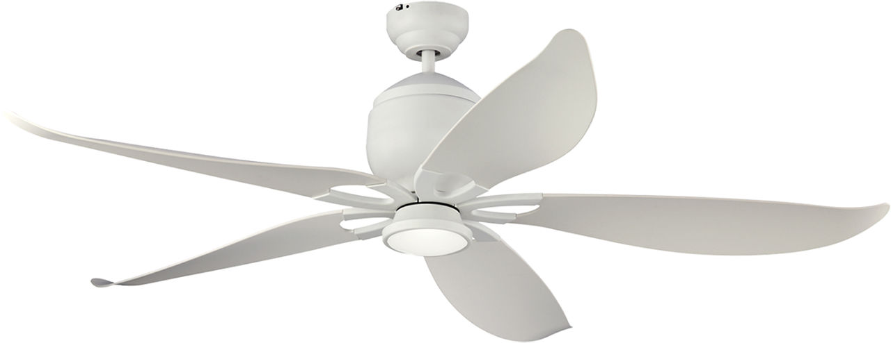 Lily 56 LED Ceiling Fan in Matte White with Matte White Blades and Light Kit