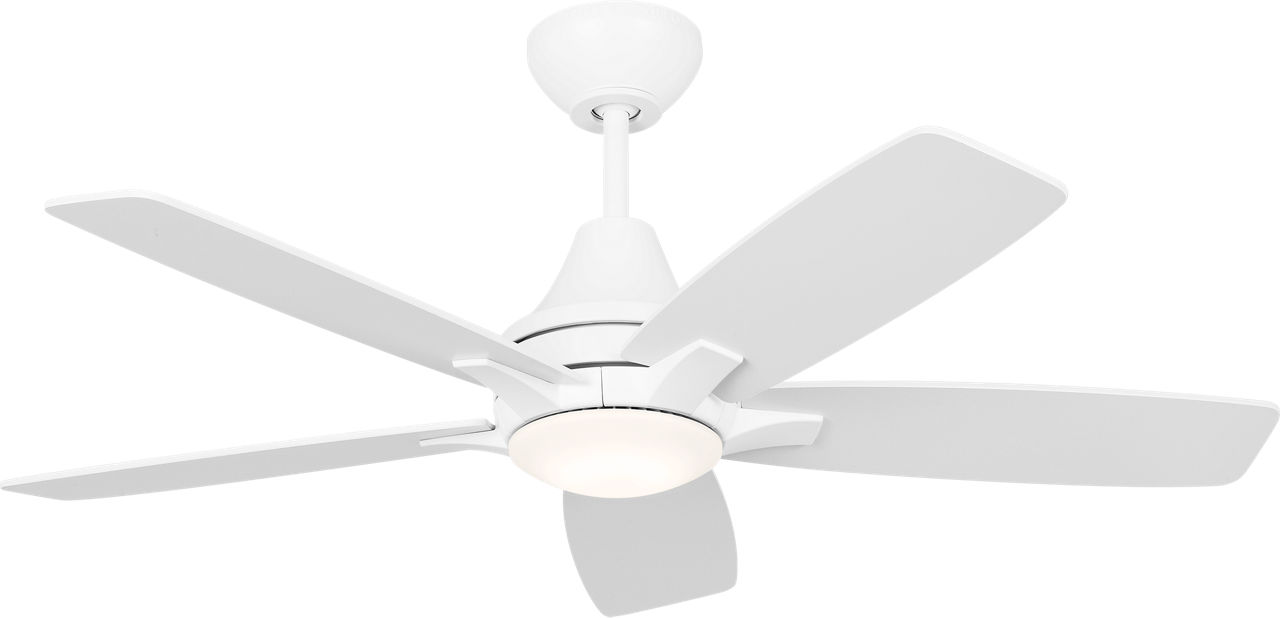 Lowden 44 LED Ceiling Fan in Matte White with Matte White Blades and Light Kit