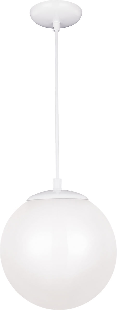 Leo Hanging Globe Medium Pendant in White with Smooth White Glass Bulb(s) Included
