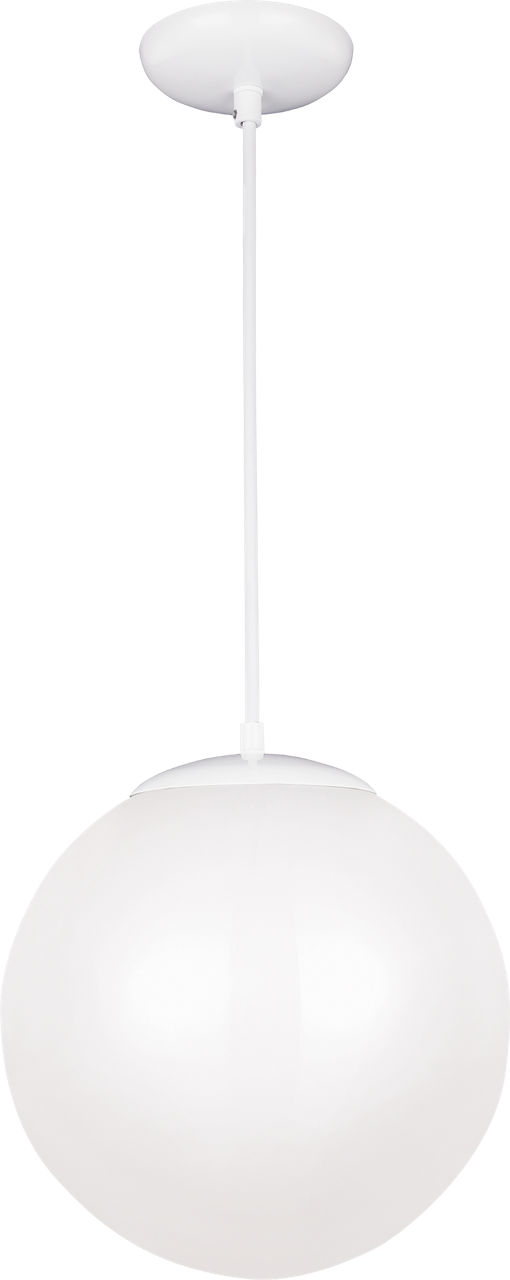 Leo Hanging Globe XL Pendant in White with Smooth White Glass Dedicated LED