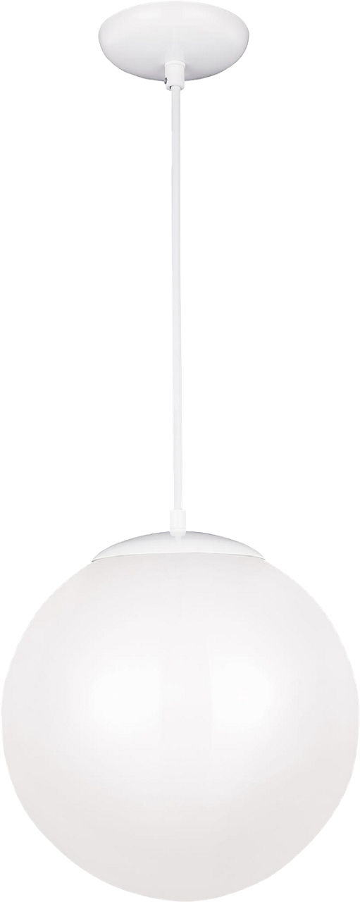 Leo Hanging Globe XL Pendant in White with Smooth White Glass Bulb(s) Included