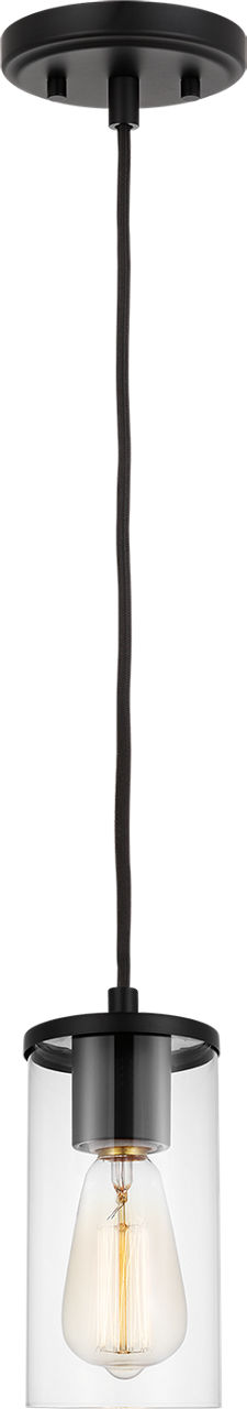 Zire One Light Mini-Pendant in Midnight Black Bulbs IIncluded