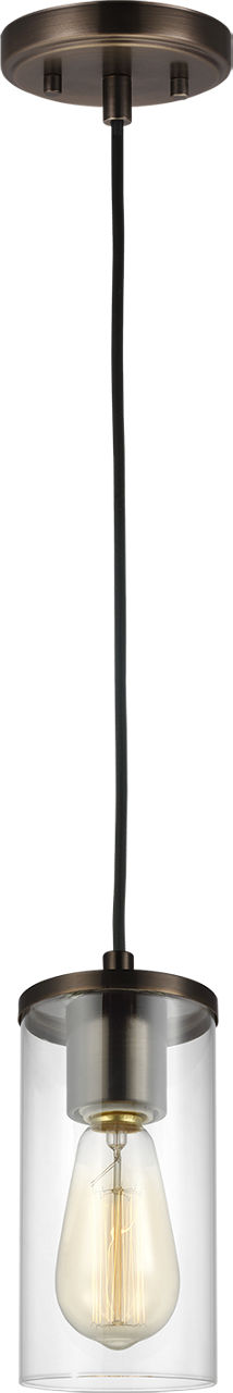 Zire One Light Mini-Pendant in Pewter Bronze Bulbs IIncluded