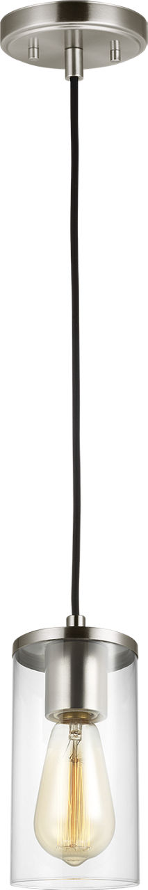 Zire One Light Mini-Pendant in Brushed Nickel Bulbs IIncluded