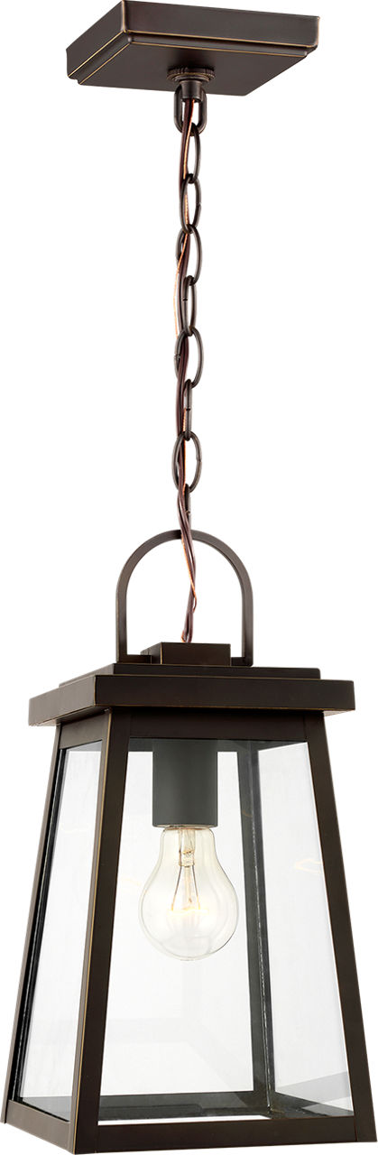 Founders Pendant in Antique Bronze Frosted Bulb