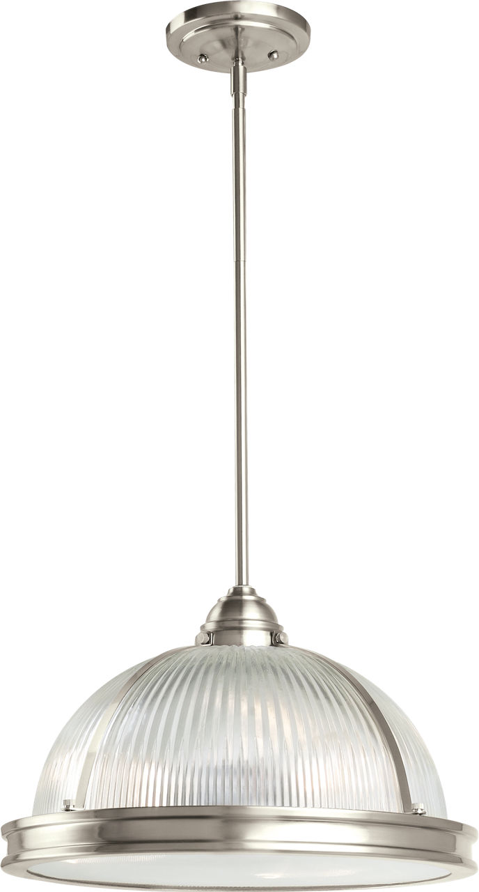 Pratt Street Prismatic Three Light Pendant in Brushed Nickel Bulb(s) Not Included