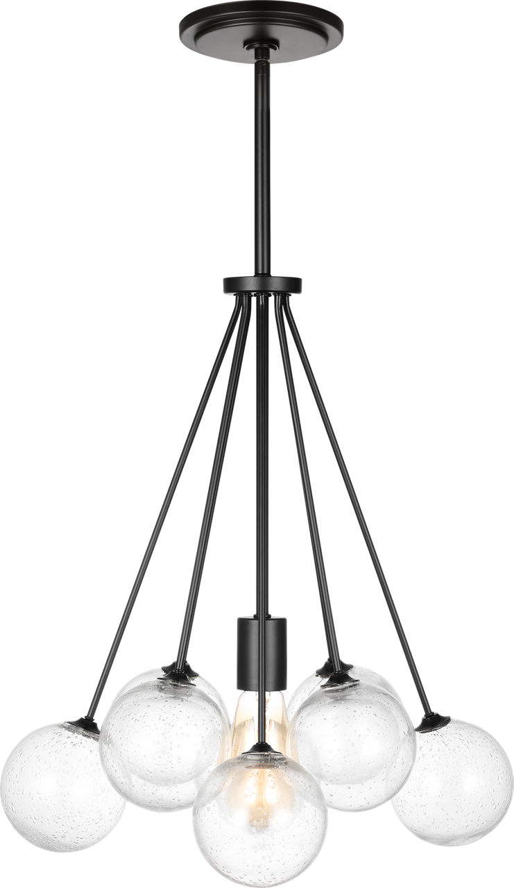 Bronzeville One Light Pendant in Midnight Black Bulbs IIncluded