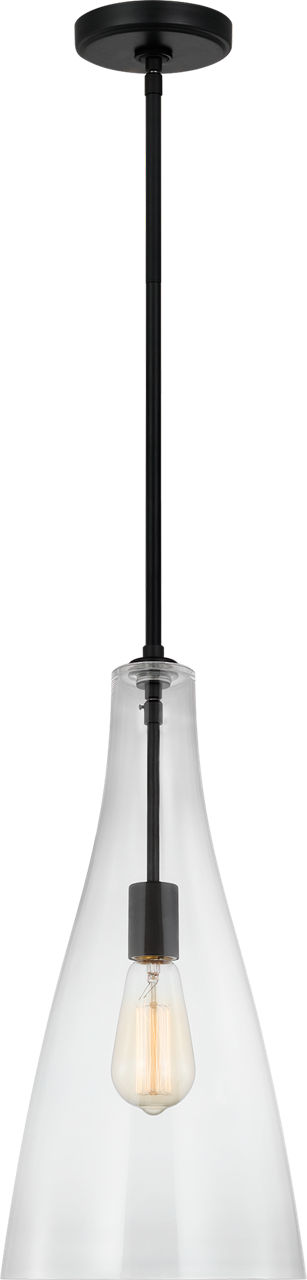 Arilda One Light Pendant in Midnight Black Bulbs Included