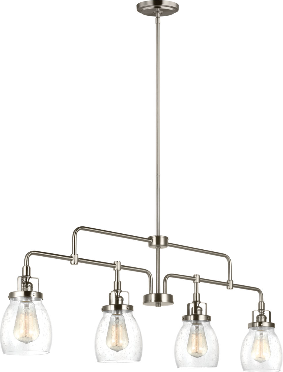 Belton Four Light Linear Pendant in Brushed Nickel