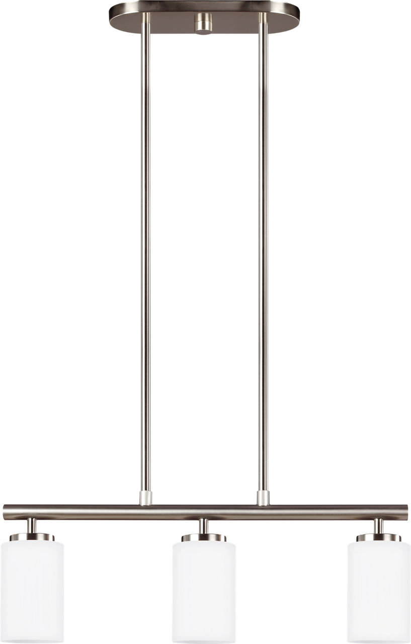 Oslo Three Light Island Pendant Brushed Nickel