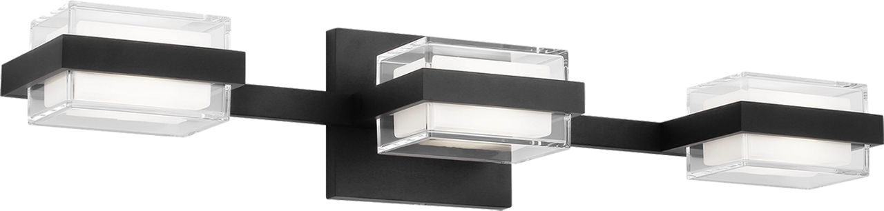 Kamden 3-Light Bath 3 Shallow Nightshade Black LED 3000K 90 CRI90 cri 3000k 277v