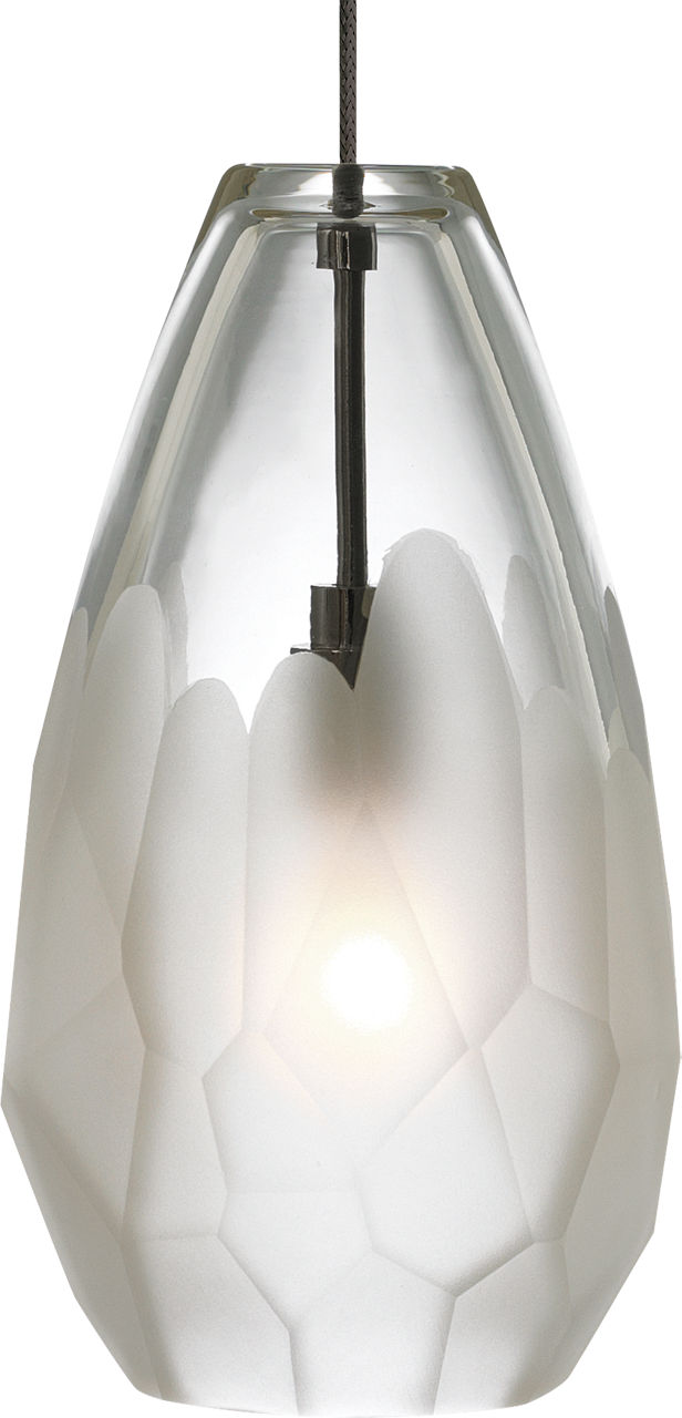 Briolette Pendant in Antique Bronze with Frost glass FreeJack Bulb(s) Not Included