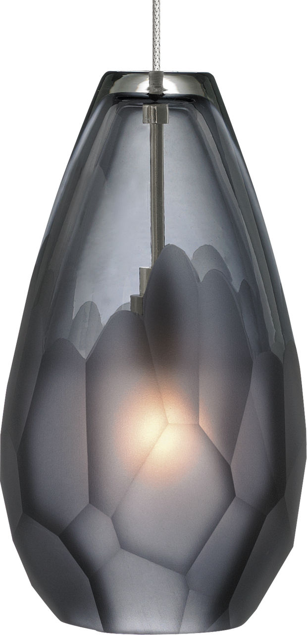 Briolette Pendant in Satin Nickel with Smoke glass FreeJack Bulb(s) Not Included