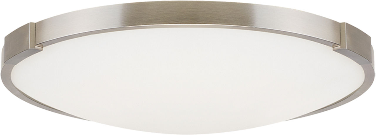 Lance 13 Flush Mount 13" DIAMETER Satin Nickel 2700K 90 CRI LED 2700k 120v