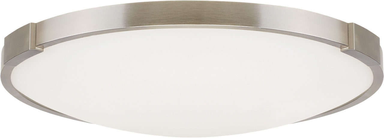 Lance 13 Flush Mount 13" DIAMETER Satin Nickel 3000K 90 CRI LED 3000k 120v