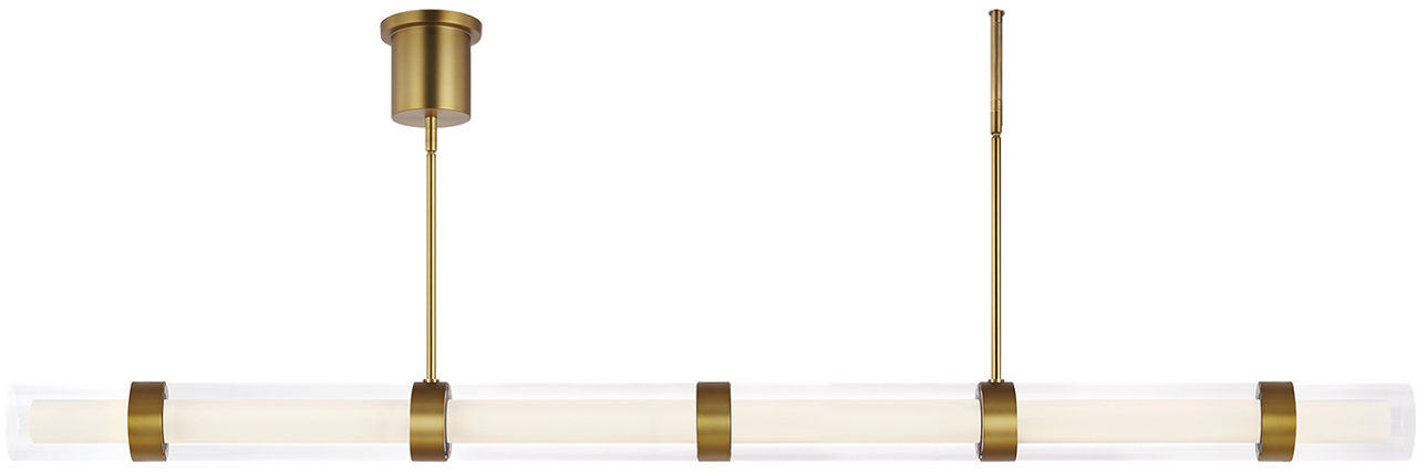 Wit Linear Suspension 6 Glass Aged Brass LED 90 CRI 3000k 120-277V