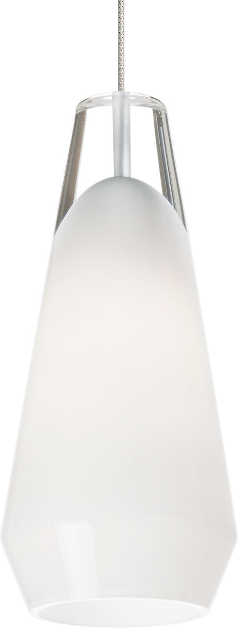 Lustra Pendant in Satin Nickel with White Glass MonoRail Bulb(s) Not Included