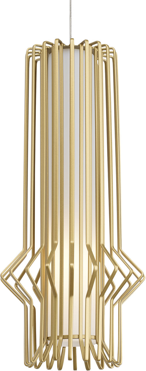 Syrma Mini Pendant in Satin Nickel with Satin Gold MonoRail Bulb(s) Not Included