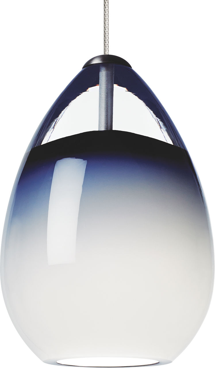 Alina Pendant in Chrome with Steel Blue Glass Monopoint Bulb(s) Not Included