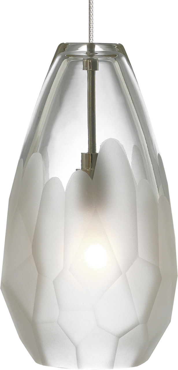 Briolette Pendant in Antique Bronze with Frost glass Monopoint Bulb(s) Not Included