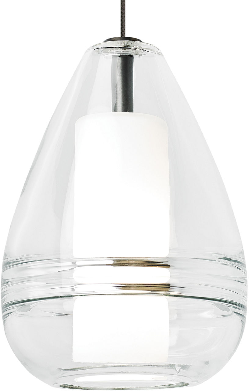 Mini Ella Pendant in Antique Bronze with Clear Glass Monopoint Bulb(s) Included