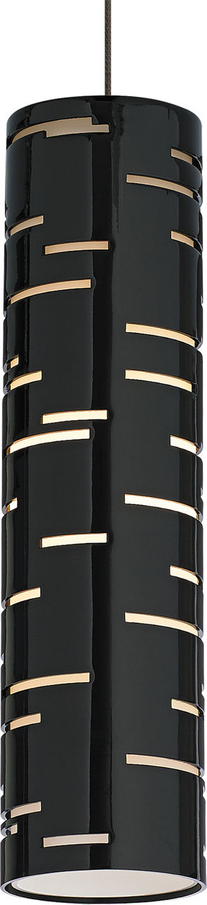 Revel Pendant in Antique Bronze with Gloss Black Monopoint Bulb(s) Not Included