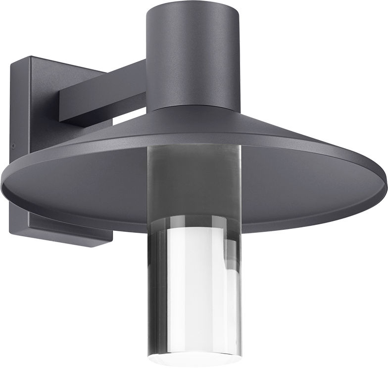 Ash 16 Outdoor Wall in Charcoal 2700K Cylinder Lens Low Output