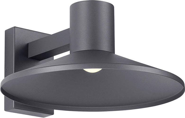 Ash 16 Outdoor Wall in Charcoal 3000K Dome Lens Surge Protection Low Output