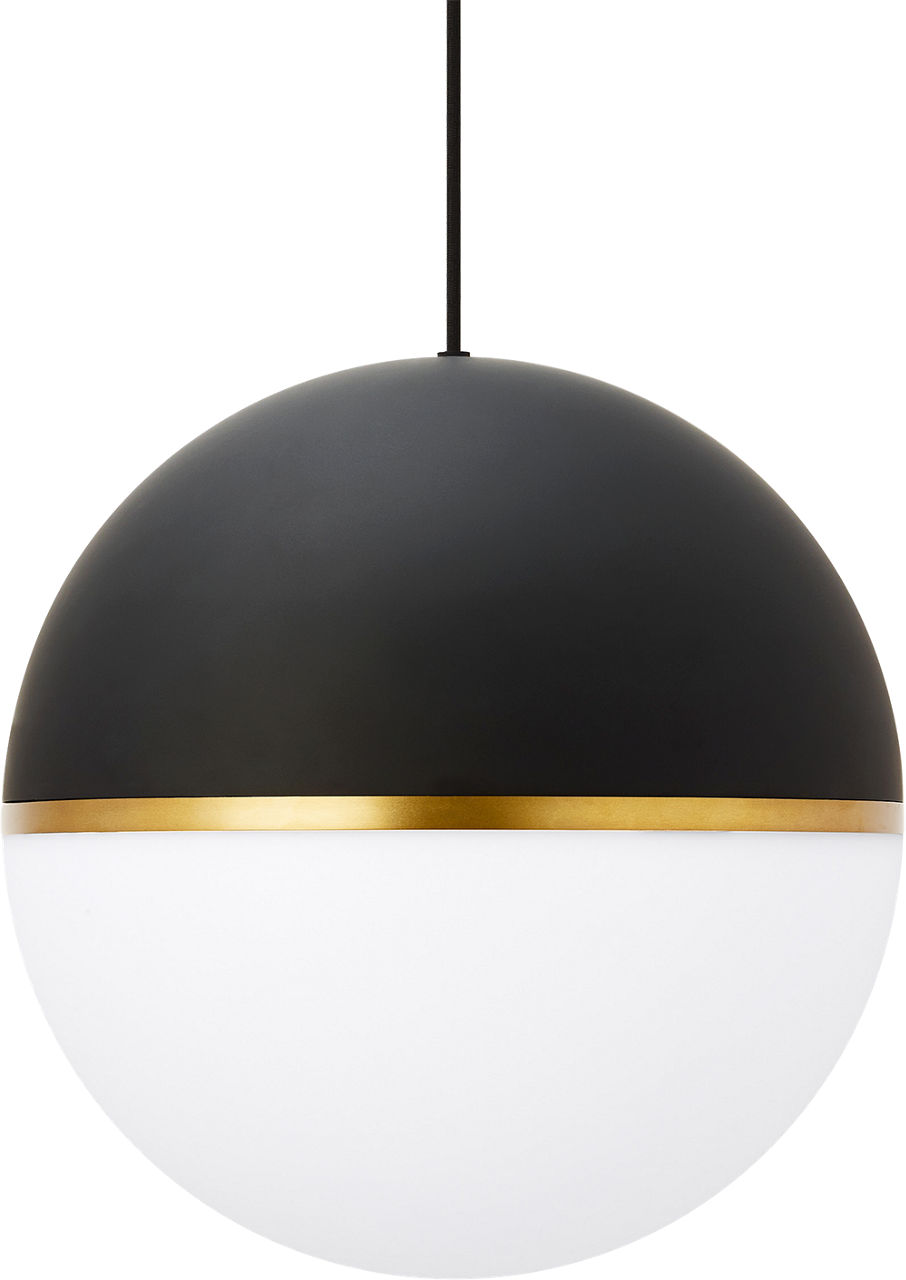 Akova Grande Pendant in Matte Black/Aged Brass Bulb Not Included